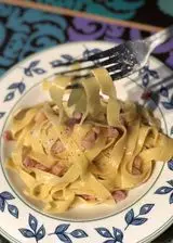 Ricetta Tagliatelle alla crema di fontina e pancetta affumicata