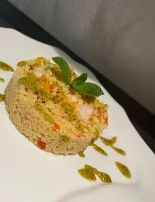 Ricetta Tabulé con gamberi, peperoni e pesto di pistacchio di unaforchettadigitale