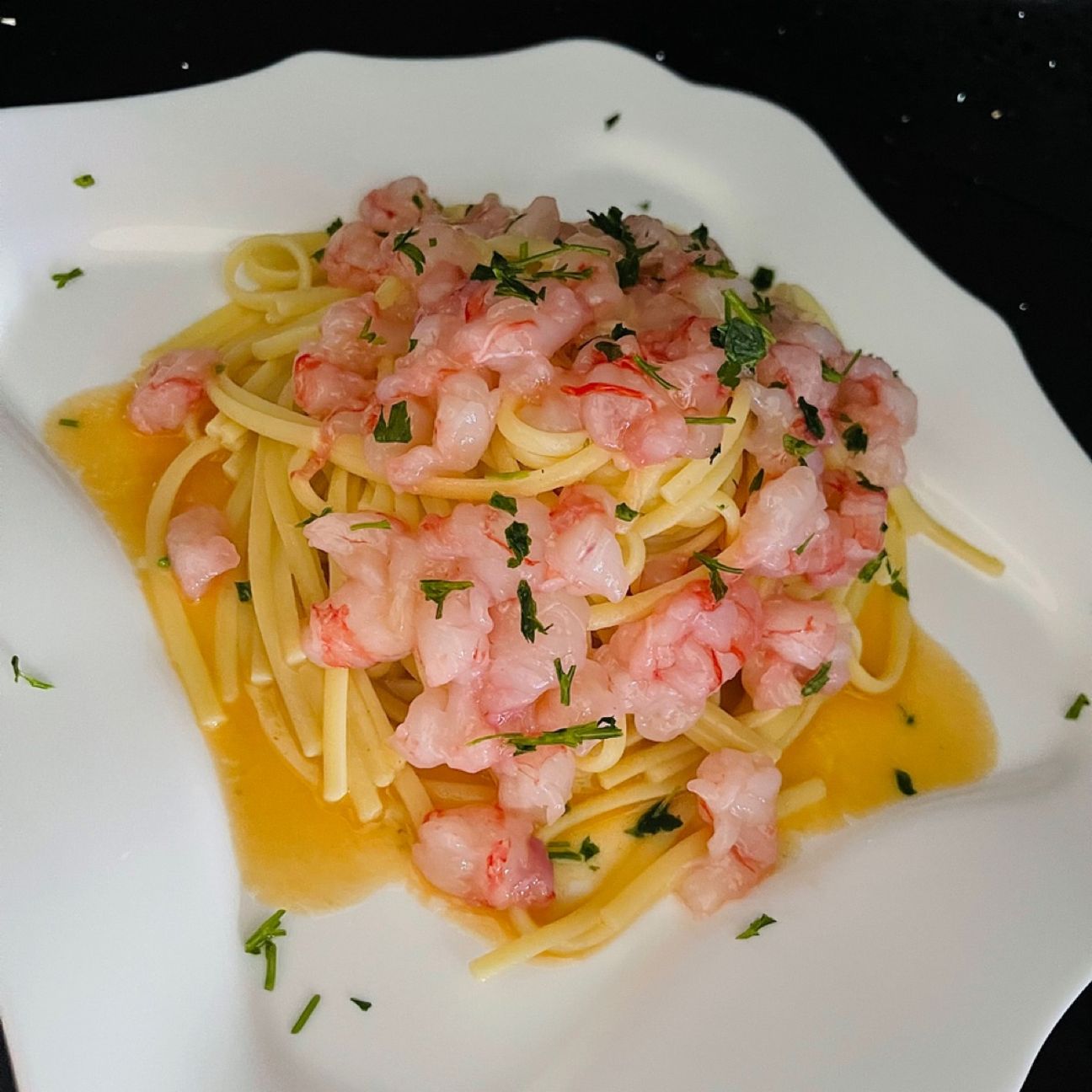 Linguine Garofalo alla tartare di gambero rosso
