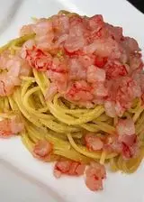 Ricetta Spaghetti al pesto di pistacchio e tartare di gambero rosso