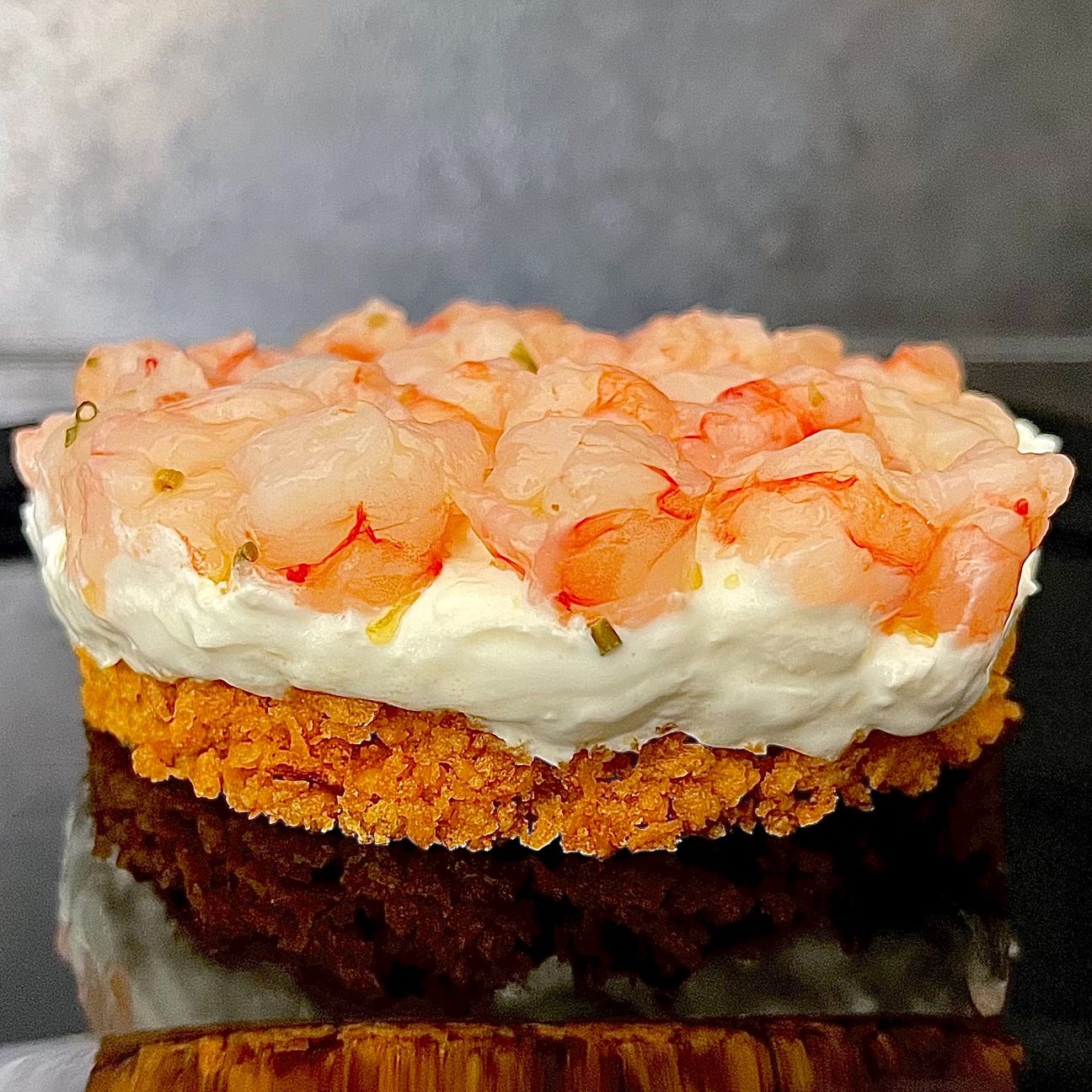 Cheesecake di gamberi viola