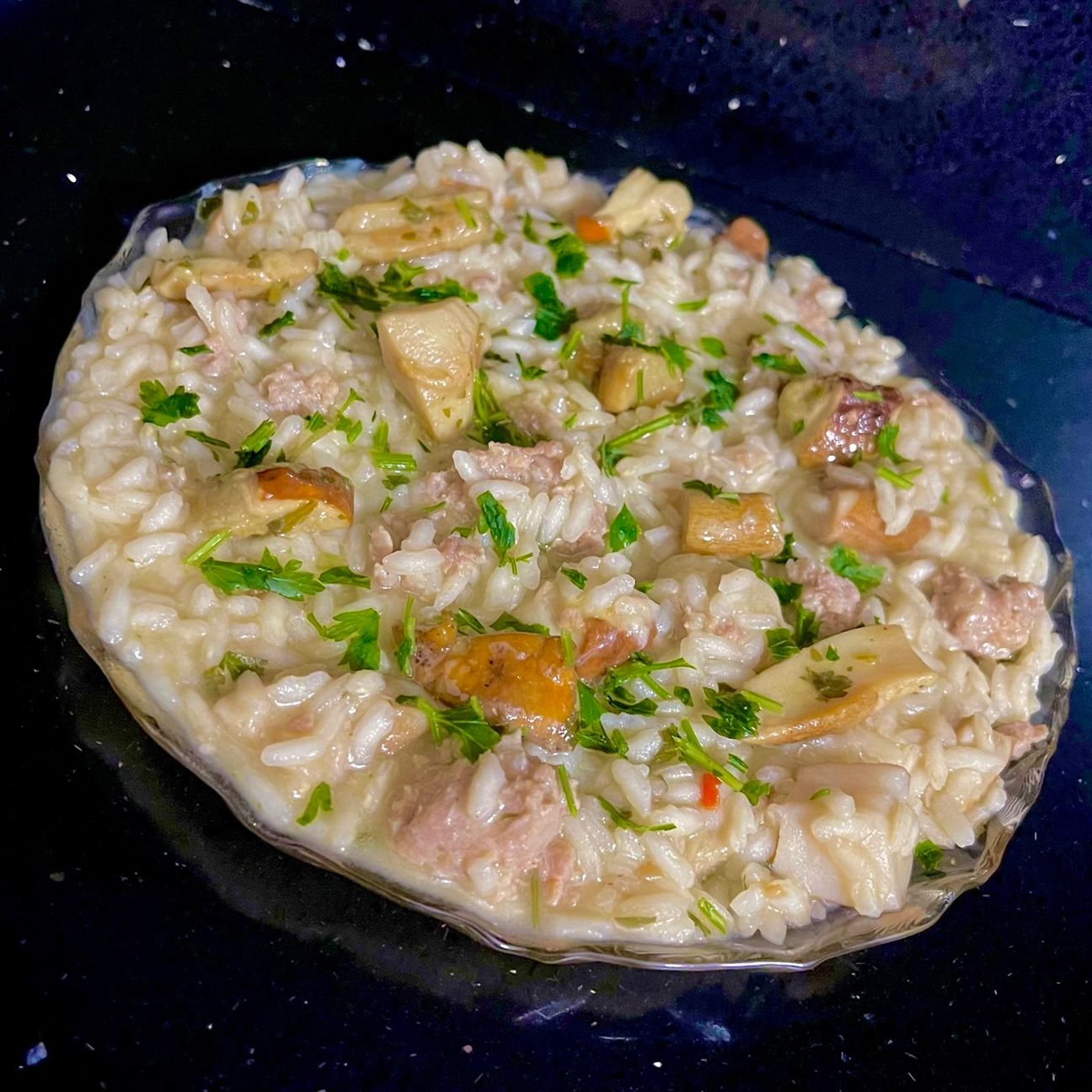 Risotto funghi porcini e salsiccia