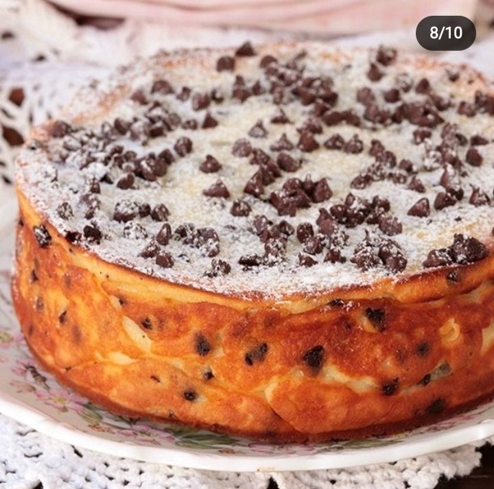 Torta di ricotta e gocce di cioccolato