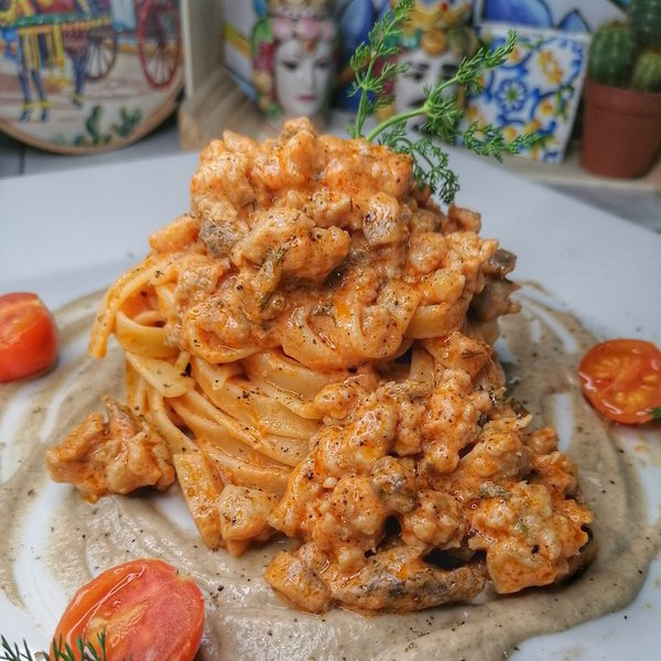 Fettuccine alla boscaiola alla Siciliana