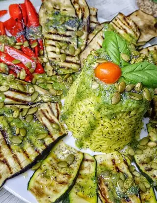 Ricetta verdure grigliate con riso basmati allo zafferano e salsina al Prezzemolo di cristinaeffe_