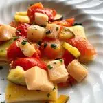 Ricetta Paccheri con zucchine, pomodorini e pesce spada