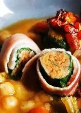 Ricetta Involtini di cicoria con zuppa di ceci