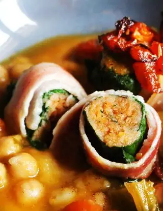 Ricetta Involtini di cicoria con zuppa di ceci di diariodeicapriccidiflo