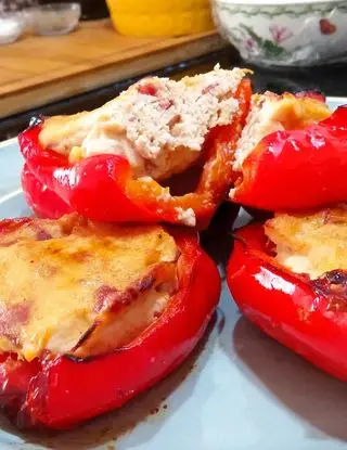 Ricetta Peperoni ripieni di pollo e tacchino al forno di angela876