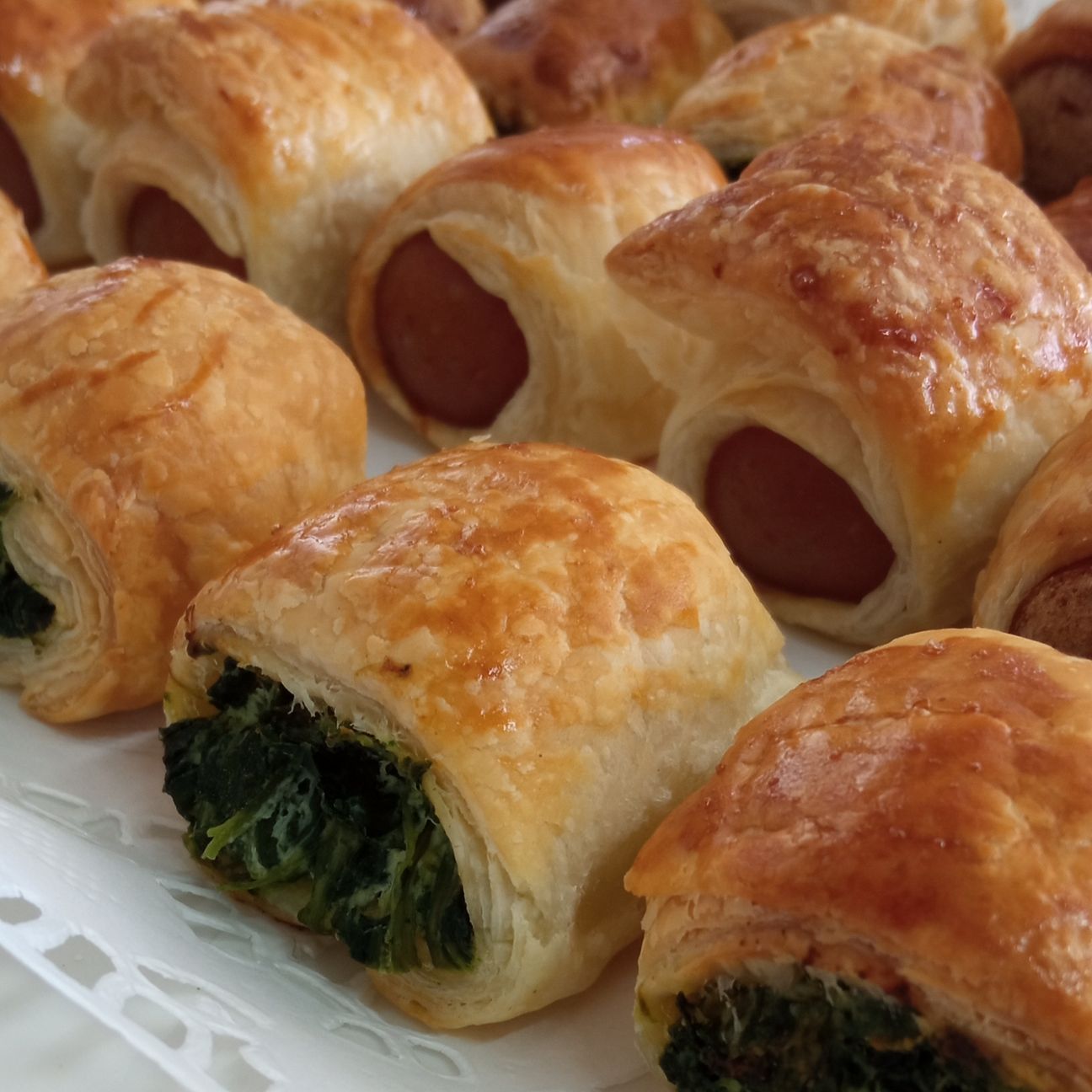 Salatini di sfoglia ripieni agli spinaci