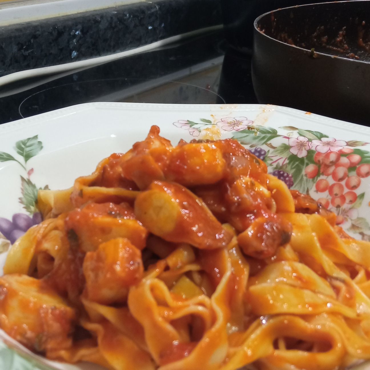 Tagliatelle con polpo
