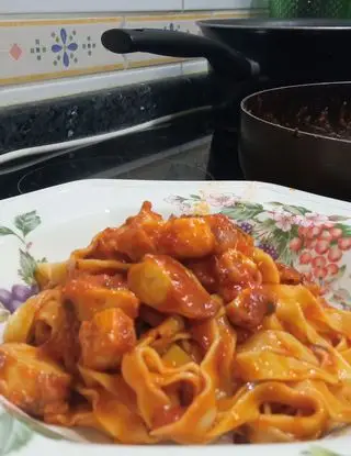 Ricetta Tagliatelle con polpo di angela876