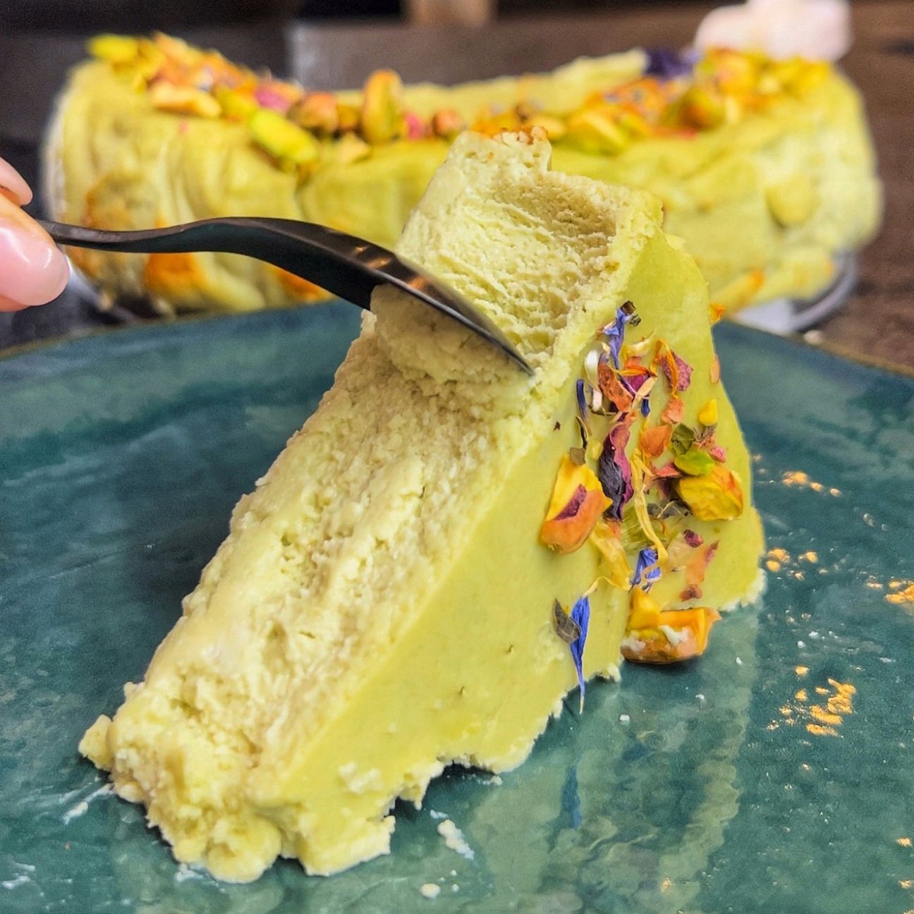 Cheesecake basca al pistacchio