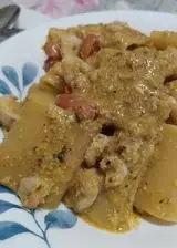 Ricetta Paccheri misto mare con crema di pistacchio, pomodorini e Philadelphia