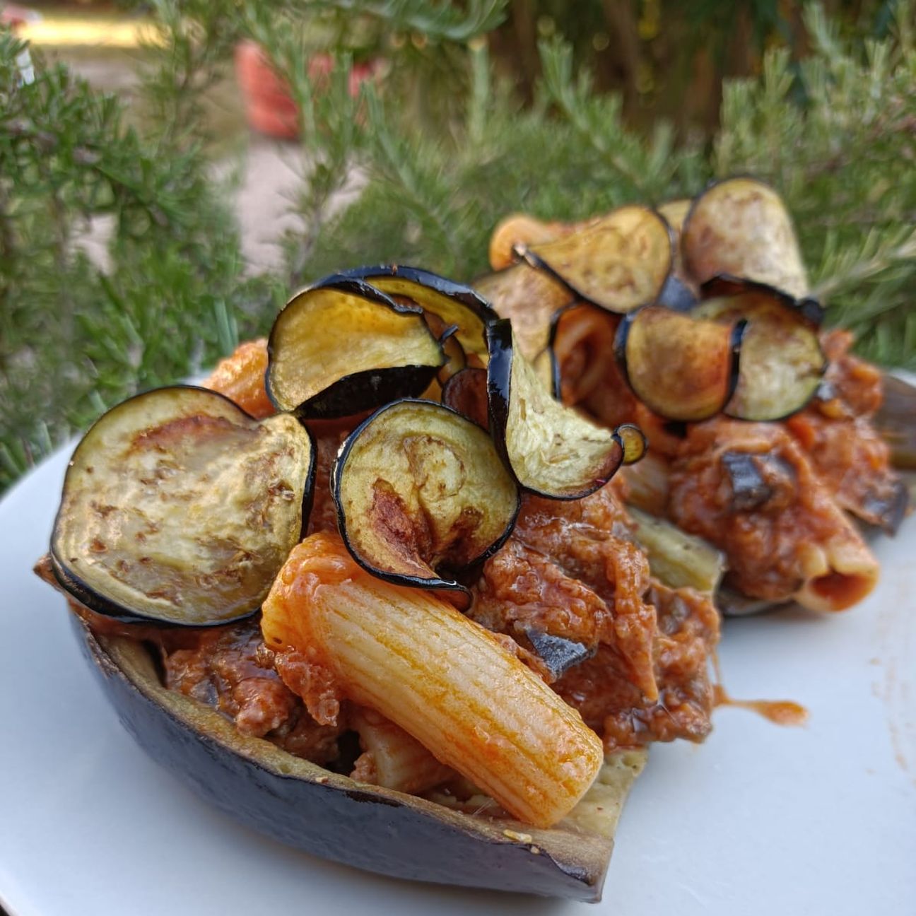 Melanzane ripiene di pasta