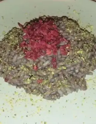 Ricetta Risotto al nero di seppia con farina di pistacchi e pancetta croccante di sarademattia05