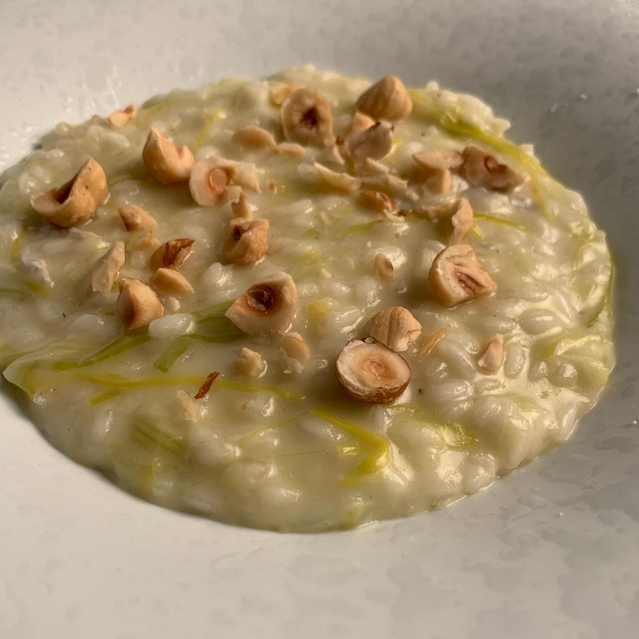 Risotto porri,gorgonzola e nocciole