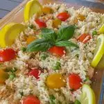 Ricetta Tris di riso, pesce e verdure
