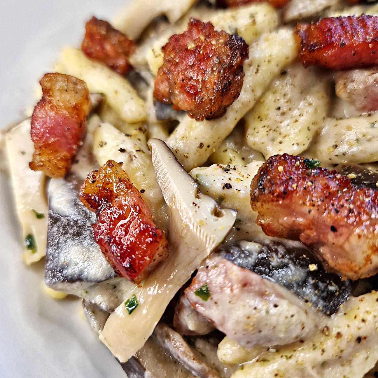 Strascinati Funghi e Guanciale 🍄🥓
