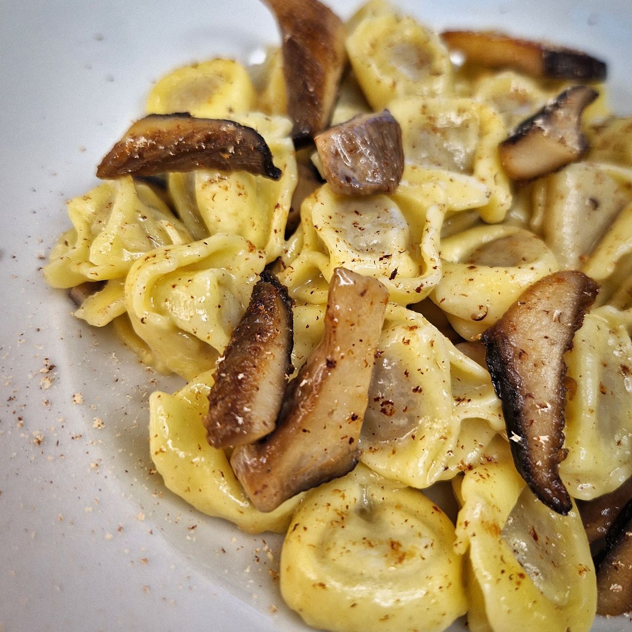 Tortellini alla carne, funghi cardoncelli e noce moscata