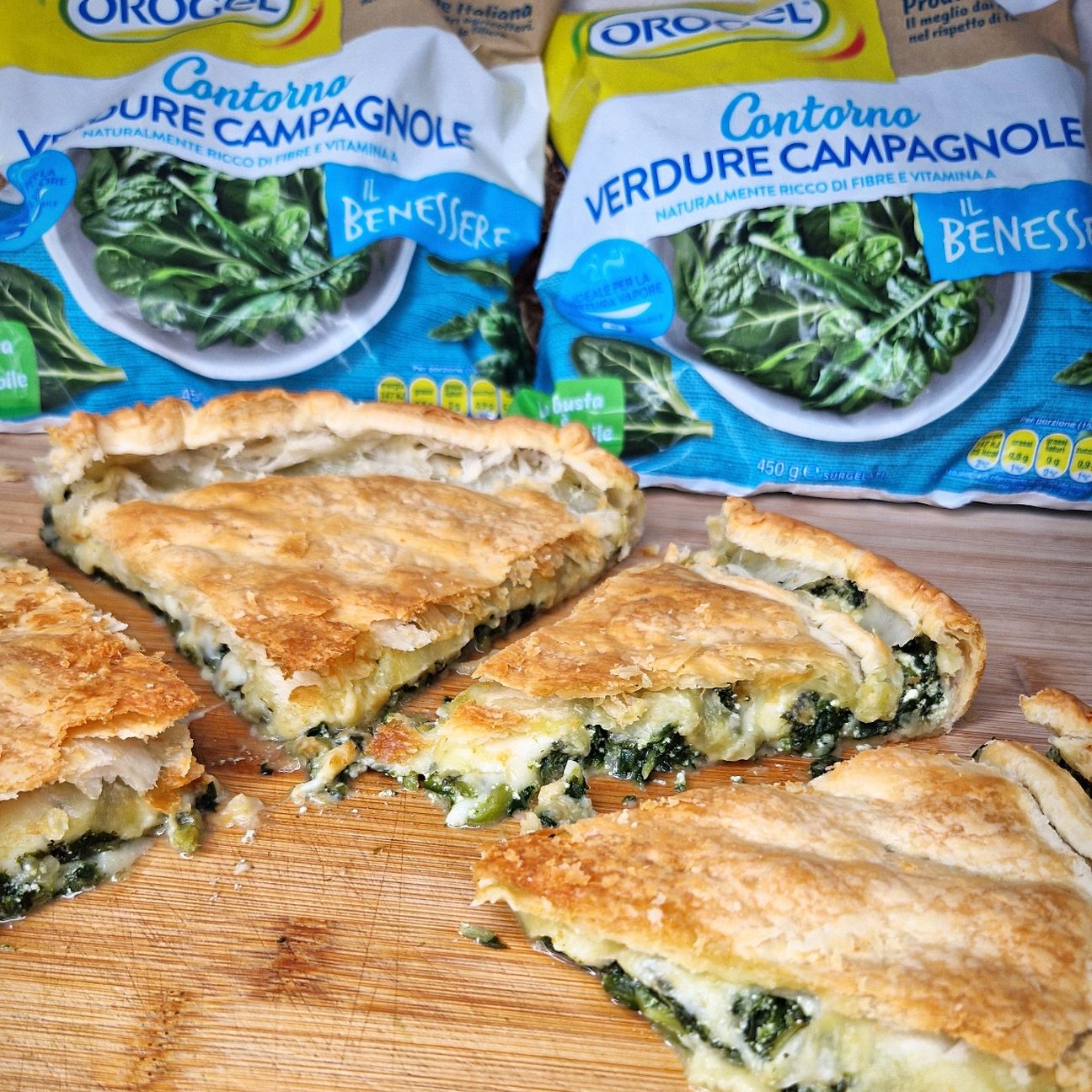 Pizza rustica ripiena di Verdure Campagnole Orogel, ricotta e mozzarella