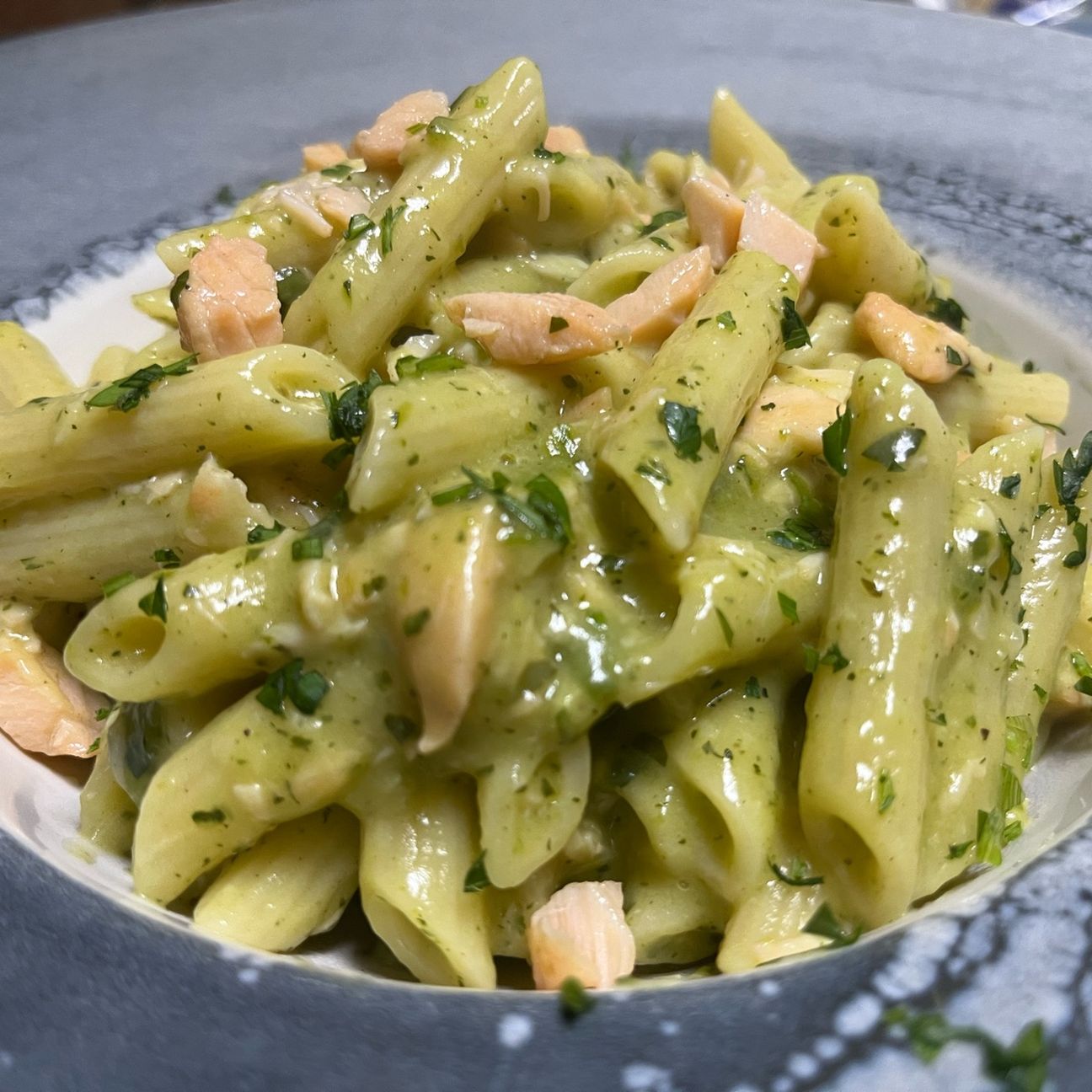 Penne zucchine e salmone
