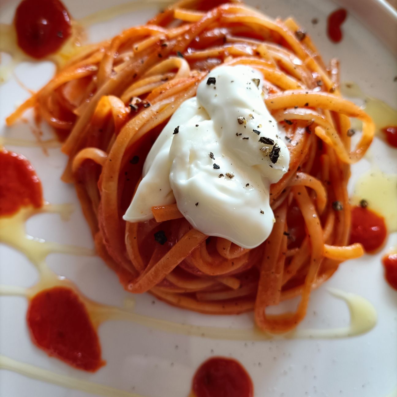 Linguina al pomodoro 🍅 con stracchino