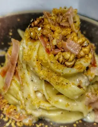 Ricetta Tagliatelle con PESTO DI NOCI E PROSCIUTTO CRUDO di Pranz.0cena