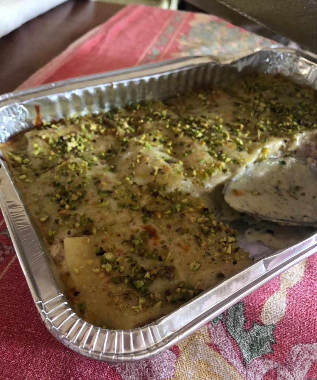Lasagna pistacchio e mortadella