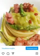 Ricetta Spaghetti con crema di asparagi e salsiccia 💚
