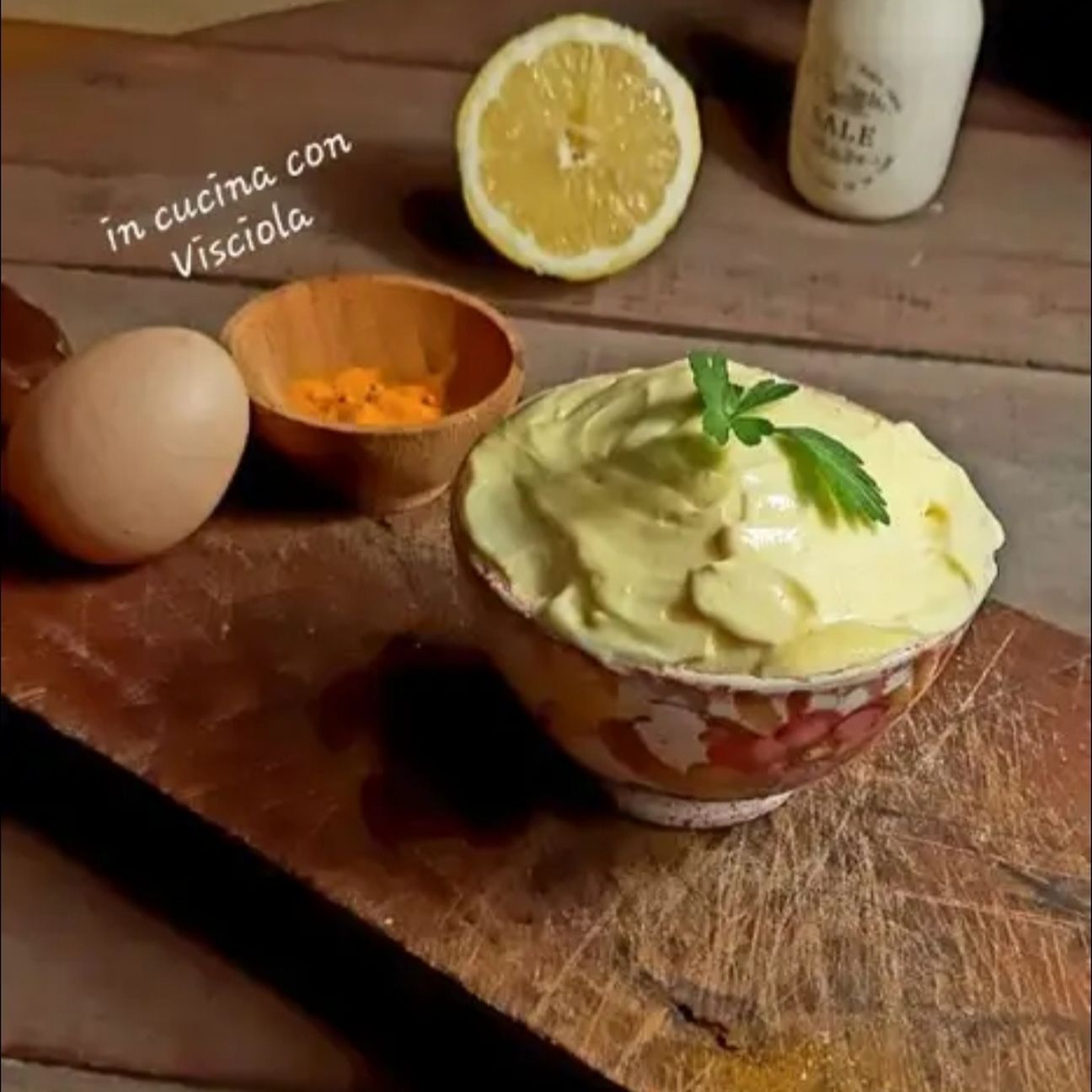 Maionese bianco d'uovo e curcuma