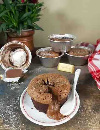 Ricetta Tortino con cuor di gianduiotto di visciola.versilia