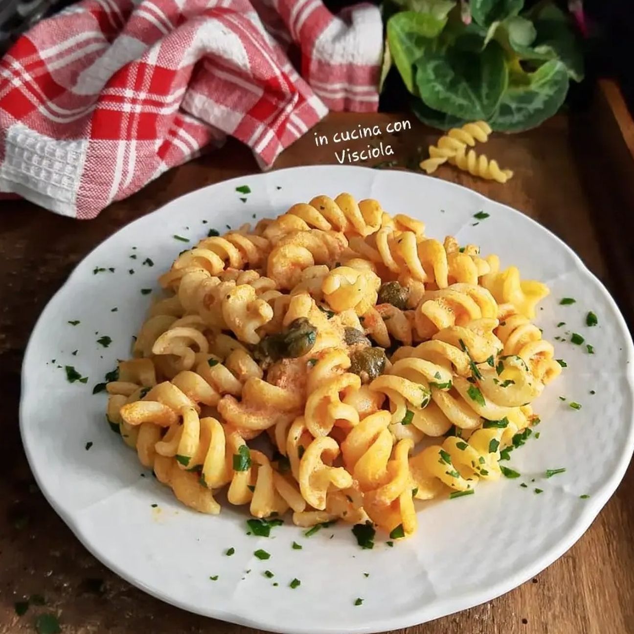 fusilli in crema di capperi