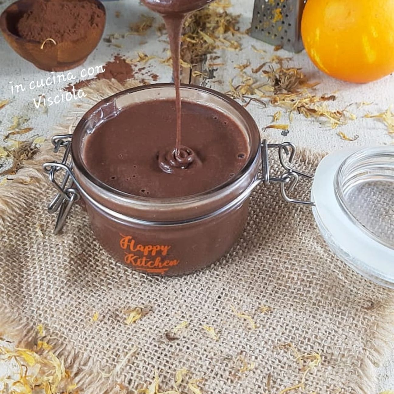 Miele montato al cacao e arancia