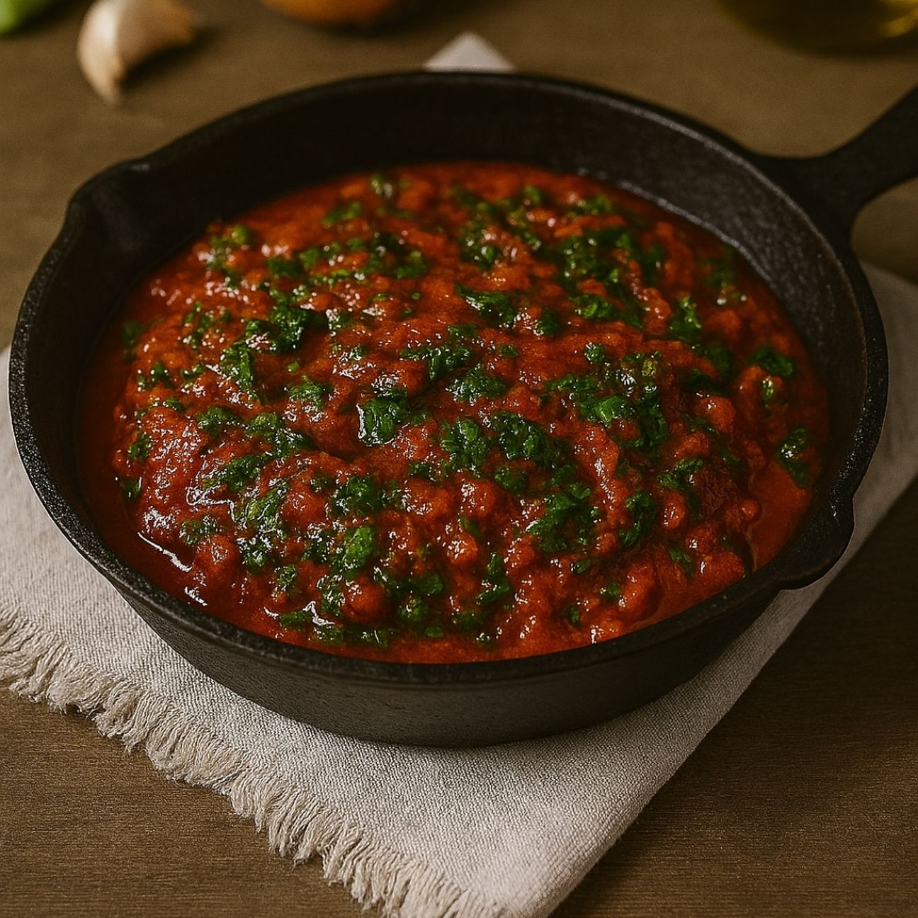 Sugo con foglie di sedano