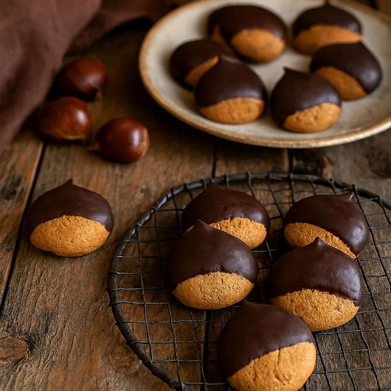 Castagnetti con cioccolato fondente