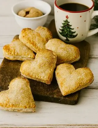 Copertina della ricetta Cuori di mele e spezie in pasta sfoglia di visciola.versilia