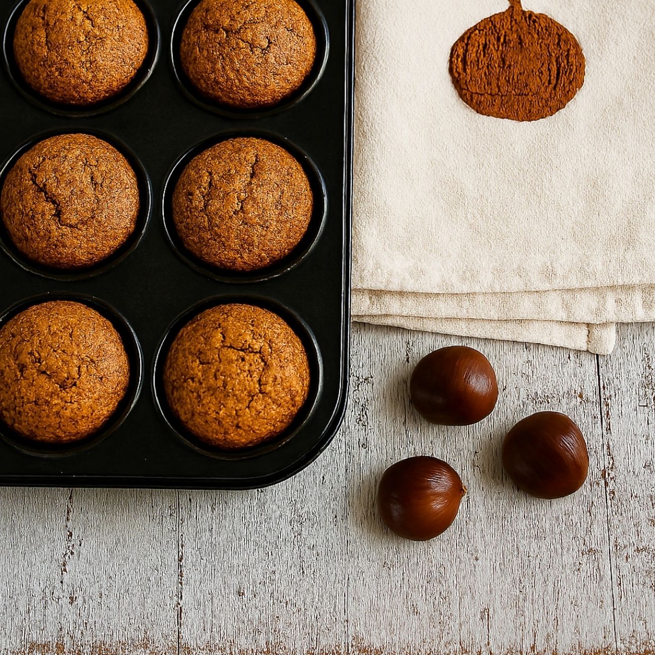 Muffin morbidi alla crema di castagne