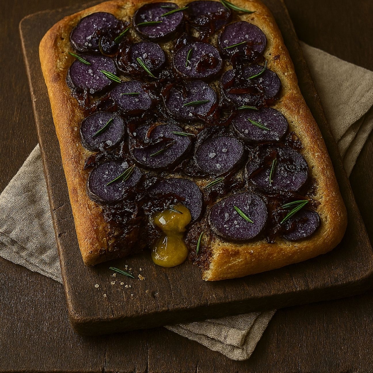 Focaccia di patate viola