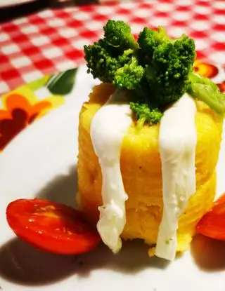 Ricetta Ricottina di polenta integrale con cime di rapa e straccetti di mozzarella fior di latte di andrea266