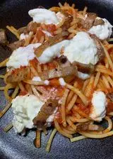 Ricetta Spaghetti al pomodoro con guanciale croccante e stracciatella