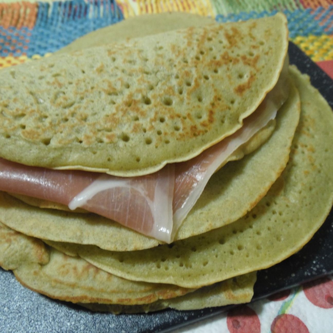 Pancake salati con farina di grano arso