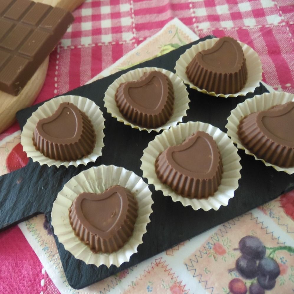 Cioccolatini a forma di cuore nutella e nocciole