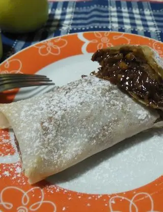 Ricetta Ricetta fagottini pasta brick mele nutella e polline dei fiori di ricettegustose.it