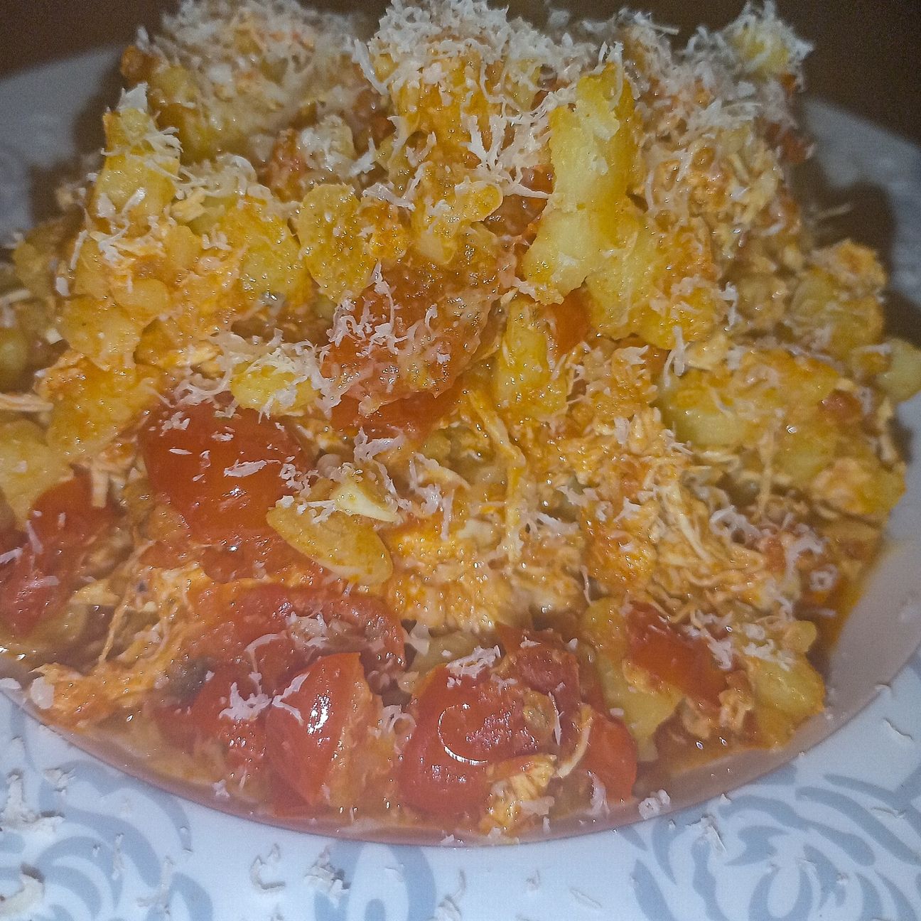 Chicken potato alla pomodoro con parmesan