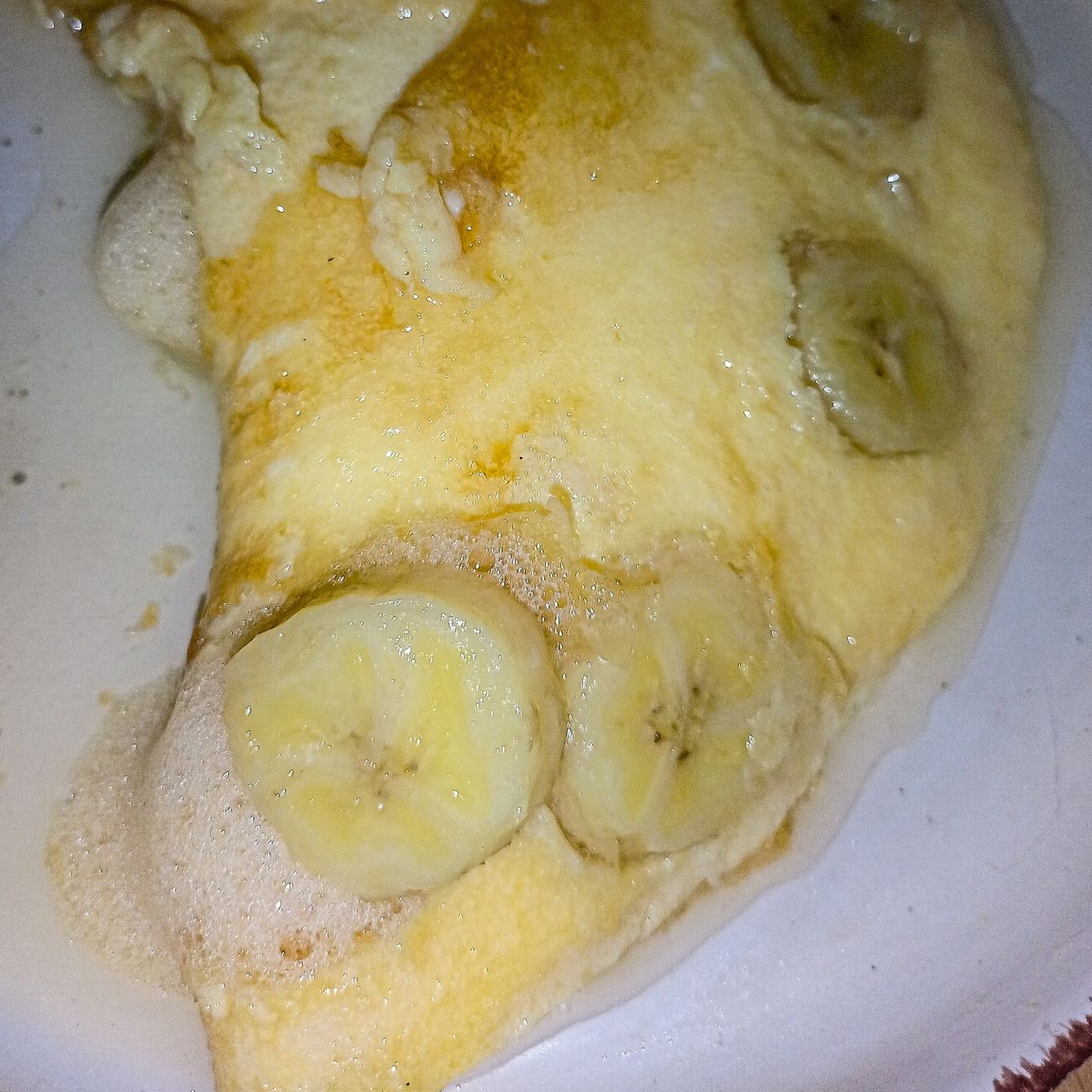 Traditional banana omelette with rich protein foam