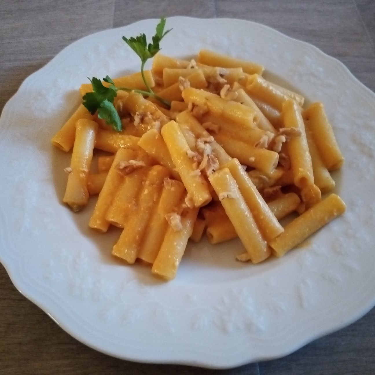 Pasta zucca gorgonzola e noci