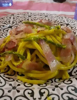 Ricetta Pici con guanciale, in crema di parmigiano e asparagi di bigc24877