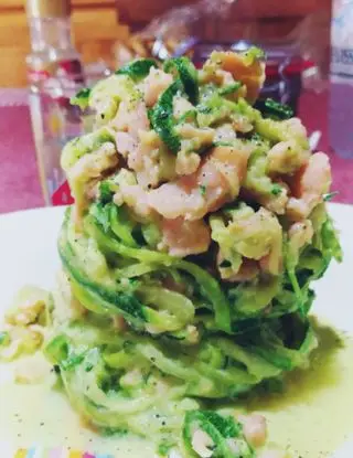 Ricetta Spaghetti di zucchine con salmone affumicato. di annafilannino92