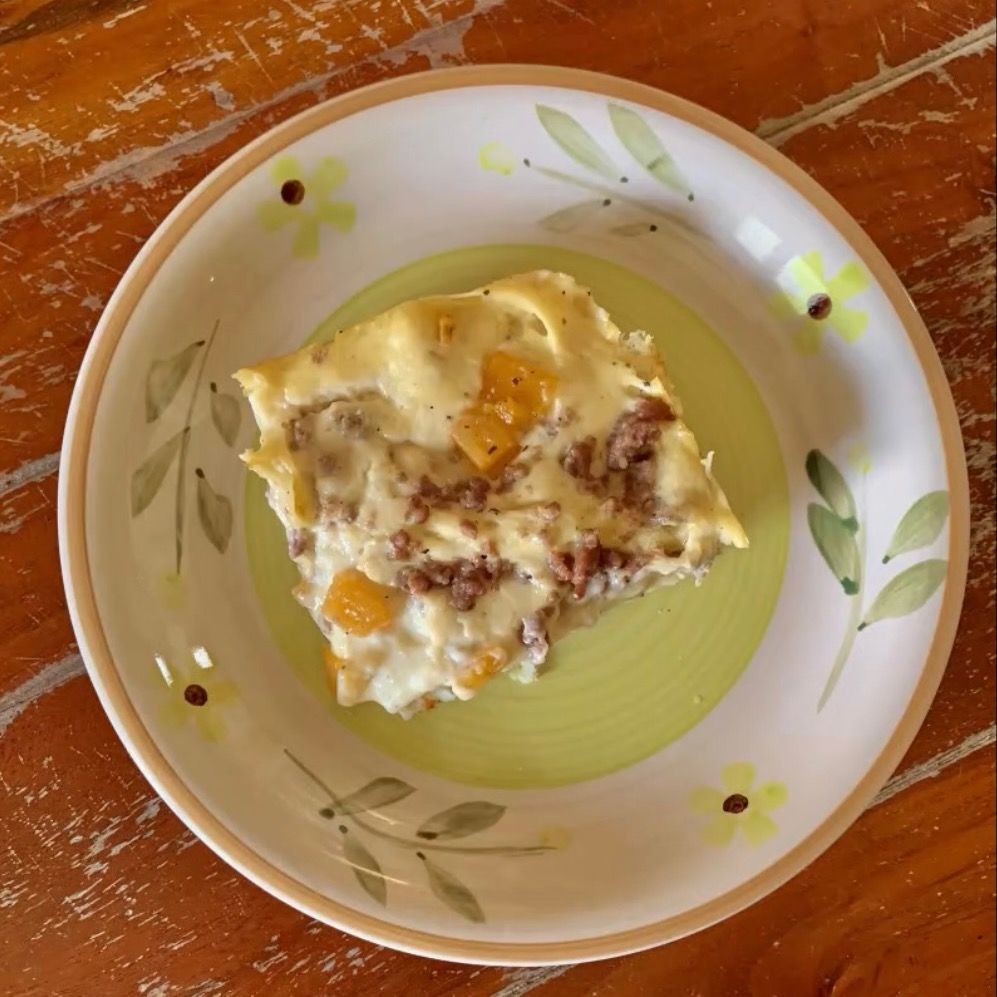Lasagna zucca e salsiccia
